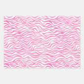 ピンクのアニマルプリント:ヒョウ、チーター、ゼブラ ラッピングペーパーシート (正面3)