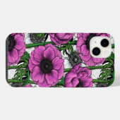ピンクのアネモネの庭 iPhoneケース (裏面横)