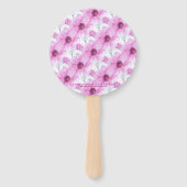 ピンクのアネモネの花結婚の水彩扇 ハンドファン (裏面)