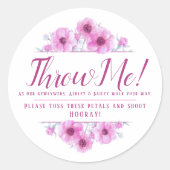 ピンクのアネモネの花結婚アート私に花びら ラウンドシール (正面)