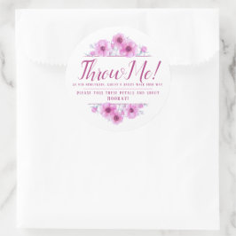 ピンクのアネモネの花結婚アート私に花びら ラウンドシール