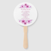 ピンクのアネモネの花結婚芸術祭のファン ハンドファン (裏面)