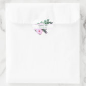 ピンクのアネモネグリーナリー差出人住所シール ハートシール (バッグ)