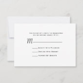 ピンクのアネモネモダンな結婚R.S.V.P. 出欠カード (裏面)