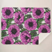 ピンクのアネモネ園 シェルパブランケット (正面(横))