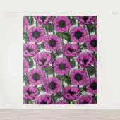 ピンクのアネモネ園 タペストリー (正面)