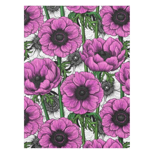 ピンクのアネモネ園 テーブルクロス (正面)