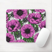 ピンクのアネモネ園 マウスパッド (マウス)