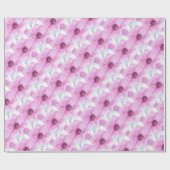 ピンクのアネモネ植物色のアートラップ ラッピングペーパー (フラット)