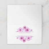 ピンクのアネモネ結婚の水彩名刺 プレイスカード (外部開封)