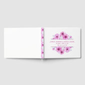 ピンクのアネモネ結婚の水彩絵本 ゲストブック (全面)