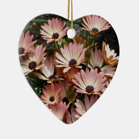 ピンクのアフリカデイジーの花のオーナメント セラミックオーナメント (右)