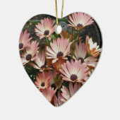 ピンクのアフリカデイジーの花のオーナメント セラミックオーナメント (左)