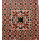 ピンクのアフリカデイジーの花抽象芸術 シャワーカーテン (正面)