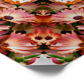 ピンクのアフリカデイジーの花抽象芸術 ポスター (角)