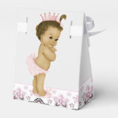 ピンクのアフリカ系アメリカ人のベビーガールシャワーお気に入りボックス フェイバーボックス (裏面サイド)