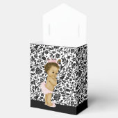 ピンクのアフリカ系アメリカ人のベビーガールシャワー フェイバーボックス (オープン)