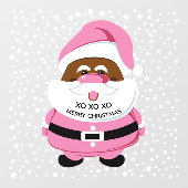 ピンクのアフリカ系アメリカ人サンタクロース、雪のクリスマス ウィンドウサイン (シート)
