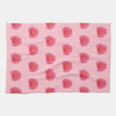 ピンクのアプテニアフラワーシームレスパターン キッチンタオル (横)