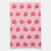 ピンクのアプテニアフラワーシームレスパターン キッチンタオル (縦)