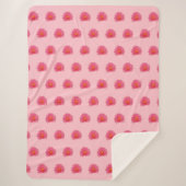 ピンクのアプテニアフラワーシームレスパターン シェルパブランケット (正面)