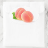 ピンクのアプリコット 楕円形シール (バッグ)