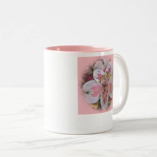 ピンクのアマリリス ツートーンマグカップ (正面右)