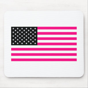 ピンクのアメリカ国旗 マウスパッド