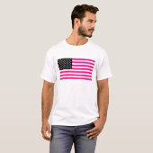 ピンクのアメリカ国旗 Tシャツ (正面フル)