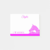 ピンクのアラビアの馬頭部のかわいくガーリーなパーソナライズの ポストイット (正面)