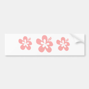 ピンクのアロハ花 バンパーステッカー