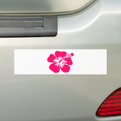 ピンクのアロハ花 バンパーステッカー (車上)