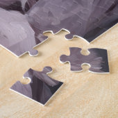 ピンクのアンサンブルの白猫 ジグソーパズル (側面)