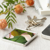 ピンクのアンスリウムフラワーズカウアイハワイ キーホルダー (側面)