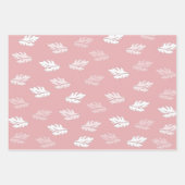 ピンクのアンティーク葉のパターン ラッピングペーパーシート (正面3)