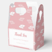 ピンクのアンティーク葉パターン優先ボックス フェイバーボックス (オープン)