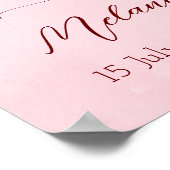 ピンクのアーチとバラメーンディパーソナライズされたウェルカム ポスター (角)