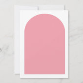 ピンクのアーチを飾ったシャンパンブランチ & バブル ブライズシャワー 招待状 (裏面)