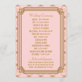 ピンクのアールデコ結婚式 プログラム (裏面)