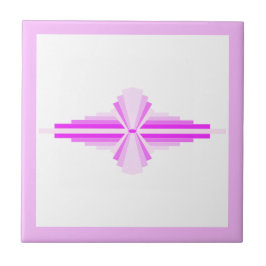 ピンクのアールデコ要素 タイル