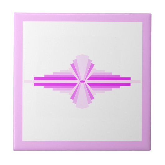 ピンクのアールデコ要素 タイル (正面)