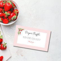 ピンクのイチゴのベイビーシャワー おむつラッフル