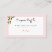 ピンクのイチゴのベイビーシャワー おむつラッフル エンクロージャーカード (正面)