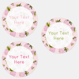 ピンクのイチゴの水彩設計ラベル ラベル