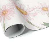 ピンクのイチゴの花の誕生日パーティー ラッピングペーパー (ロールコーナー)