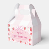 ピンクのイチゴの誕生日パーティー フェイバーボックス (裏面サイド)