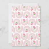 ピンクのイチゴの赤ちゃんシャワー 招待状 (裏面)