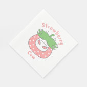 ピンクのイチゴクラシック牛Tシャツ スタンダードランチョンナプキン (角)