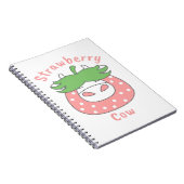 ピンクのイチゴクラシック牛Tシャツ ノートブック (右側)