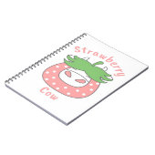 ピンクのイチゴクラシック牛Tシャツ ノートブック (左側)